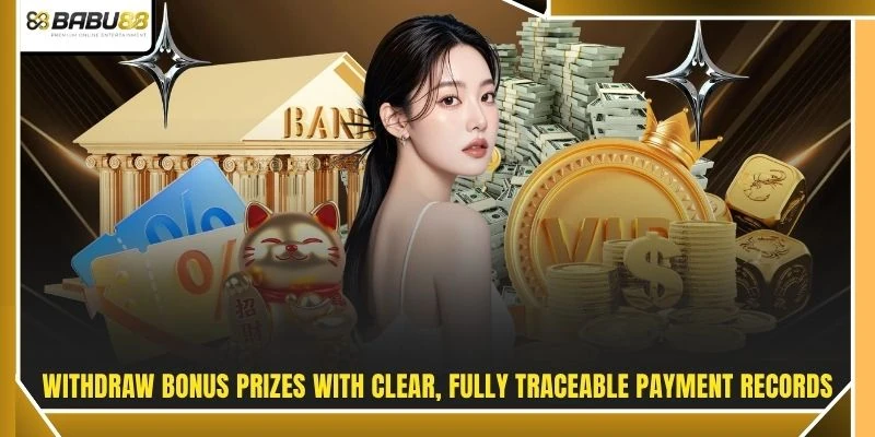 Withdraw bonus prizes with clear, fully traceable payment records